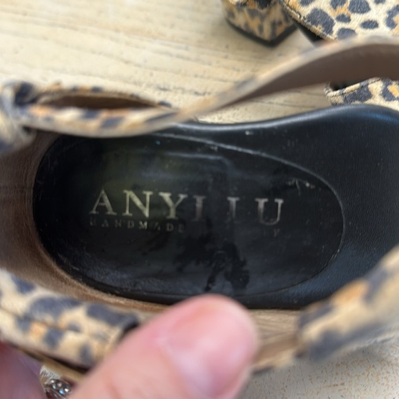 ANYI LU Leopard Print Block Heel Sandals – Size 37 (US 6.5-7) - Picture 8 of 8